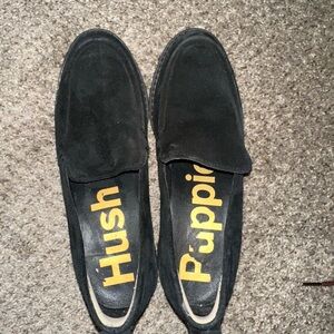 Hush Puppies Black Platform Slip-On Loafers